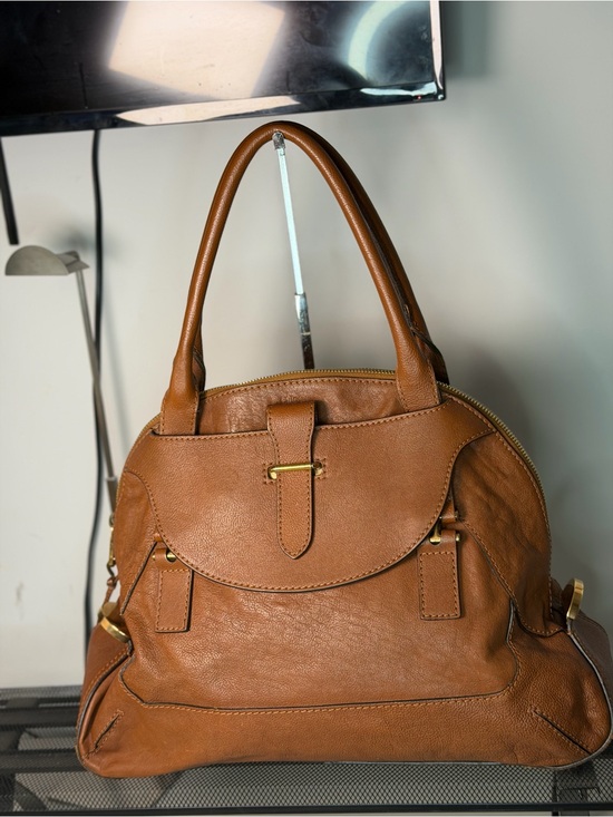 Chloe Handbags - Chloé Georgia Dome Bag Cognac Brown Leather Shoulder Tote